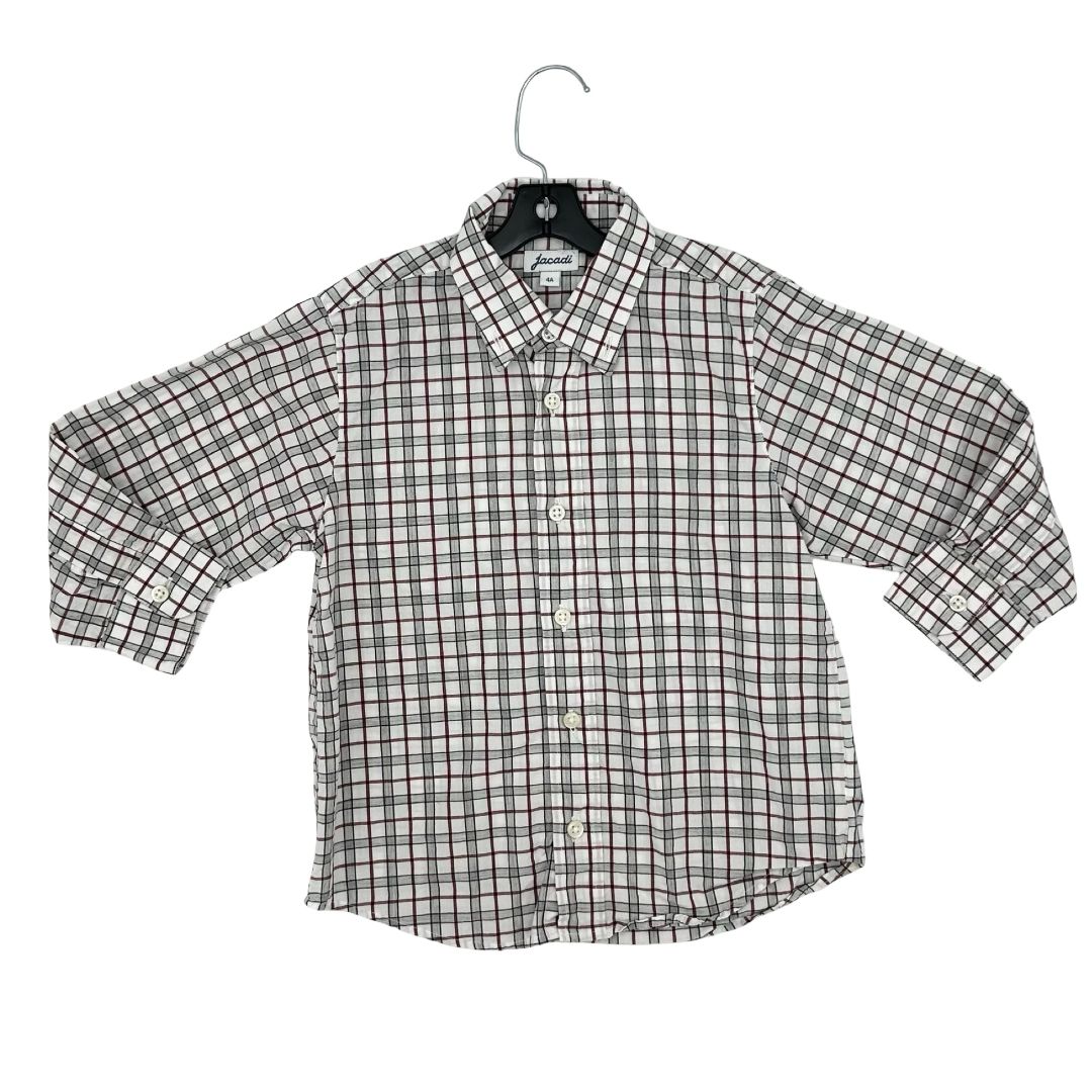 Jacadi plaid collared dress shirt, 4 years