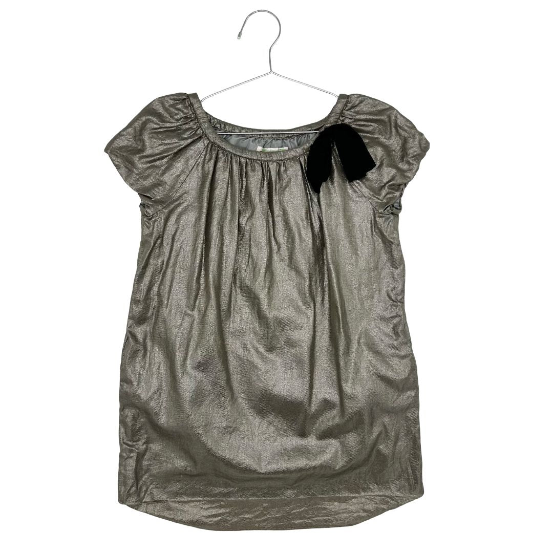 Bonpoint silver dress w/bow, 6 years