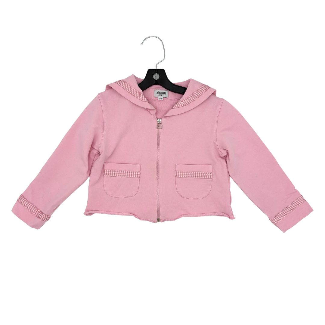 Moschino pink zip up, 2 years