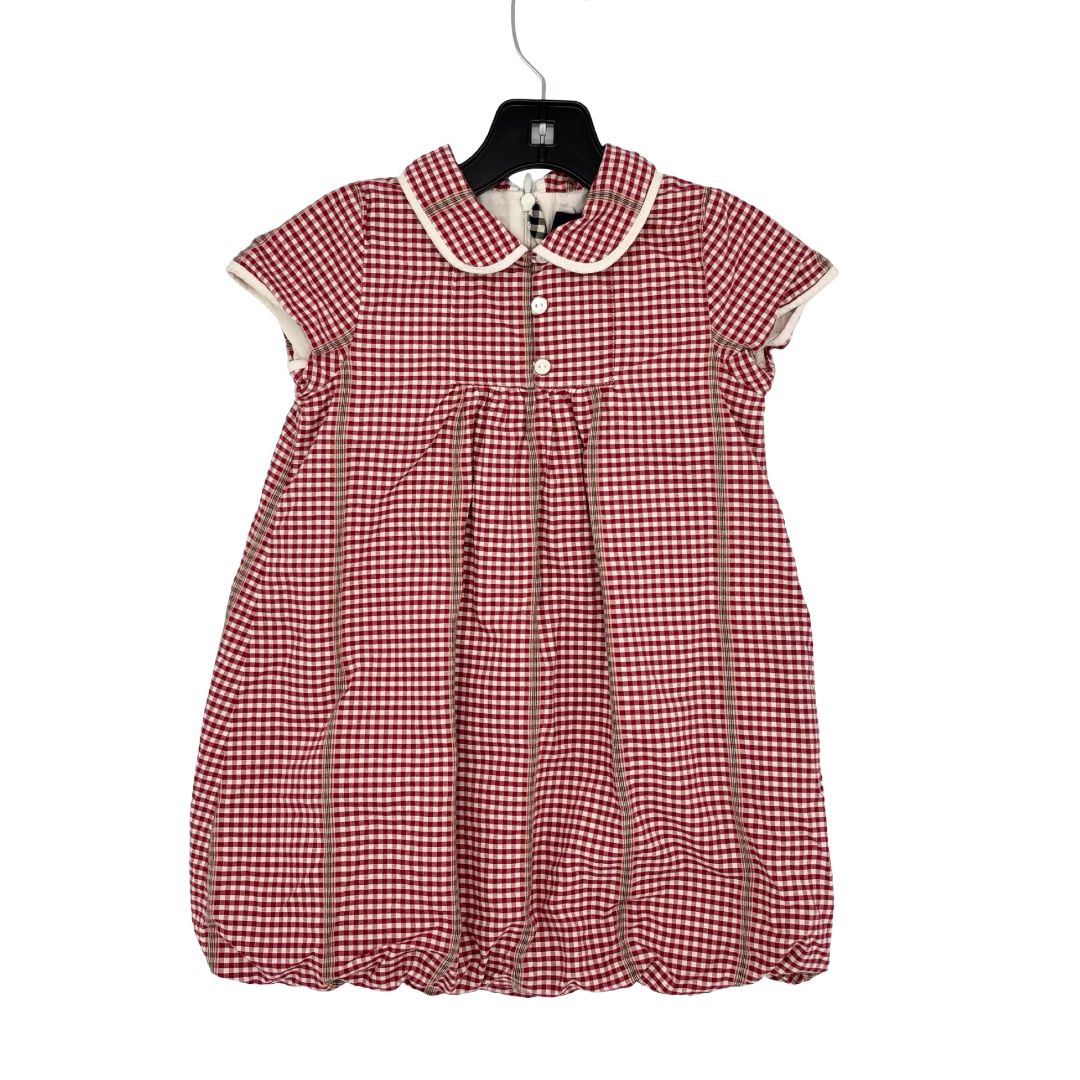 Burberry red gingham bubble dress, 2 years
