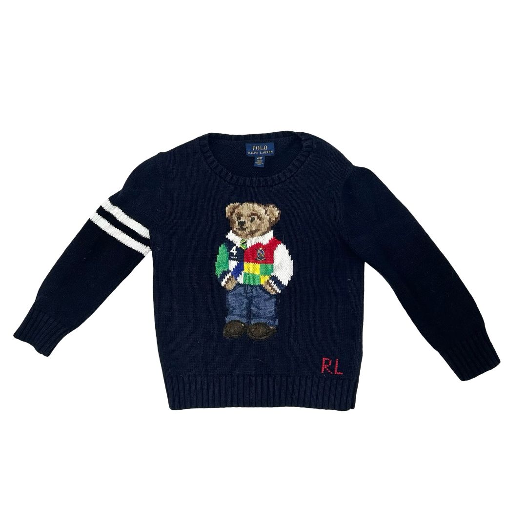 Ralph Lauren navy polo bear sweater, 4 years