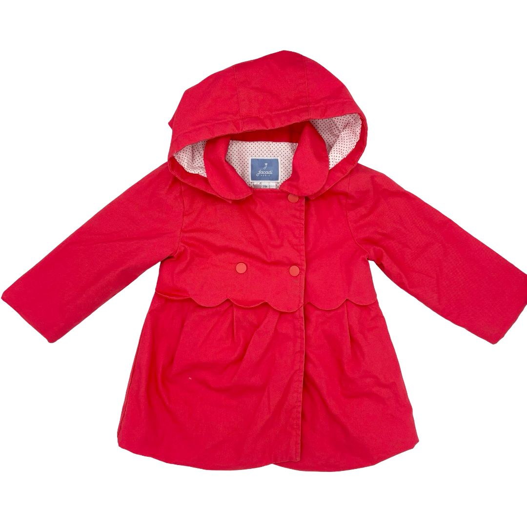 Jacadi red canvas coat, 24 months