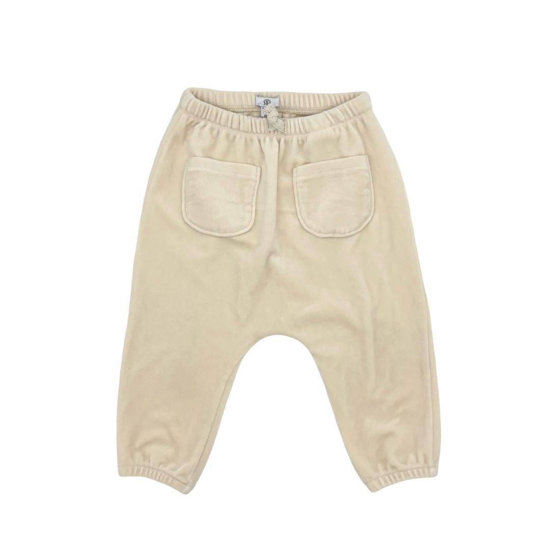 No Name cream velour pants, 12 months