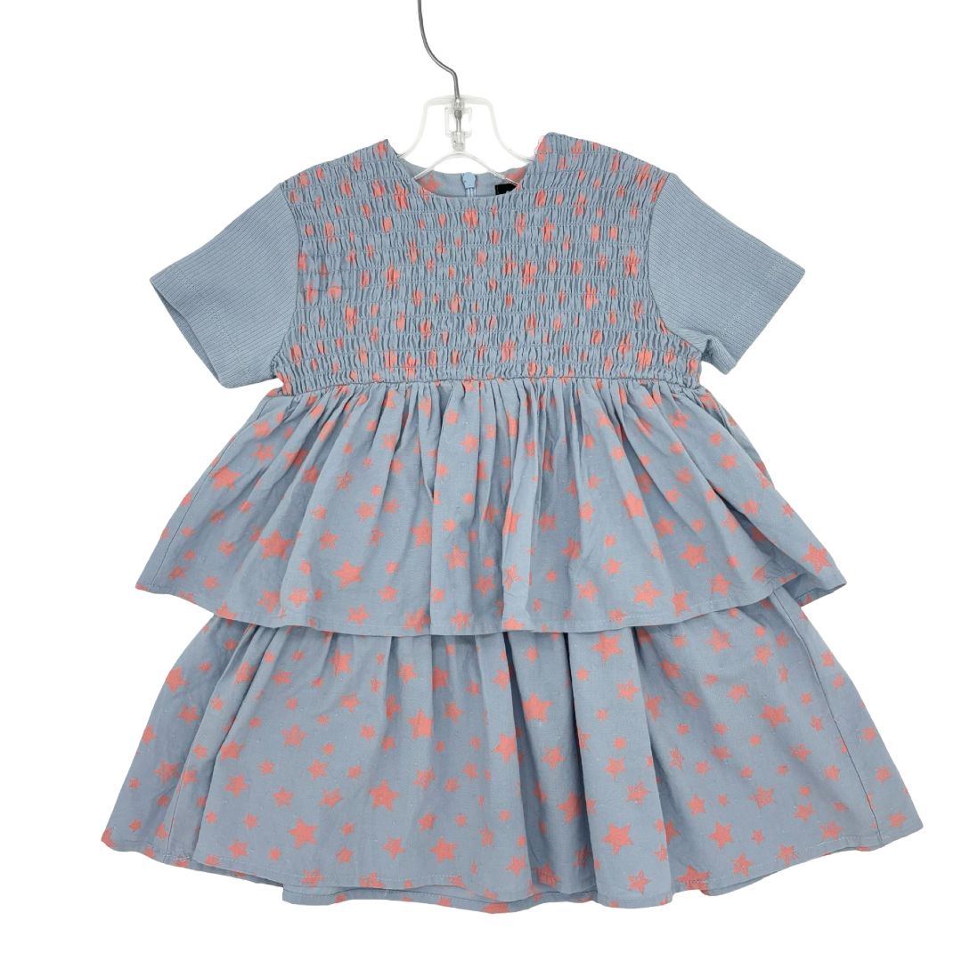 Space Grey blue w/pink stars dress, 3 years