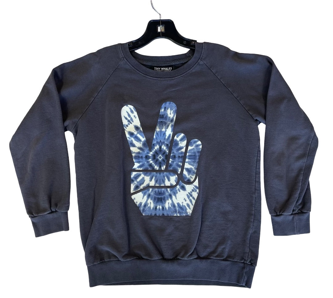 Tiny Whales Peace sign sweatshirt, 8 years