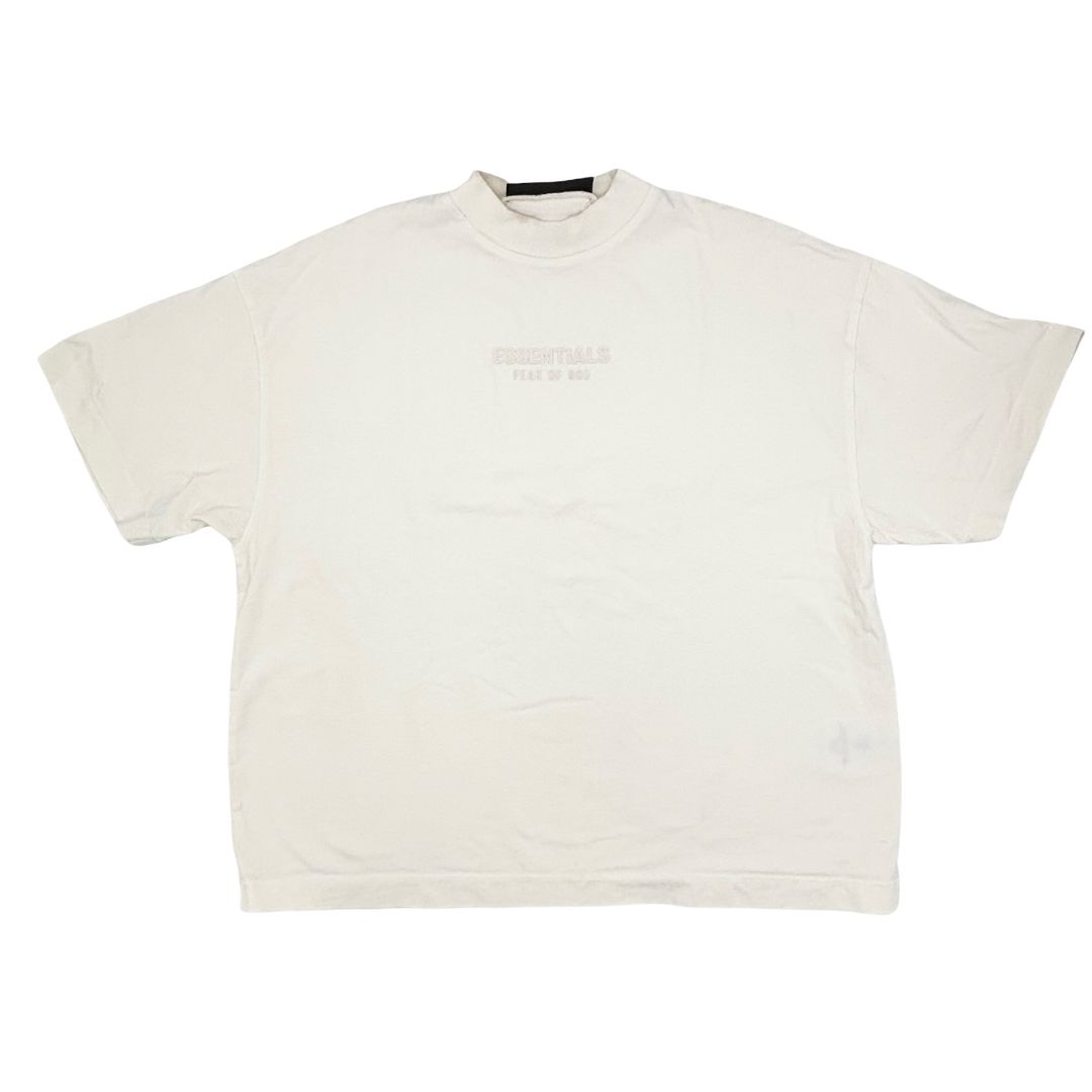 Essentials white tshirt w/small stain on neck, 12 years