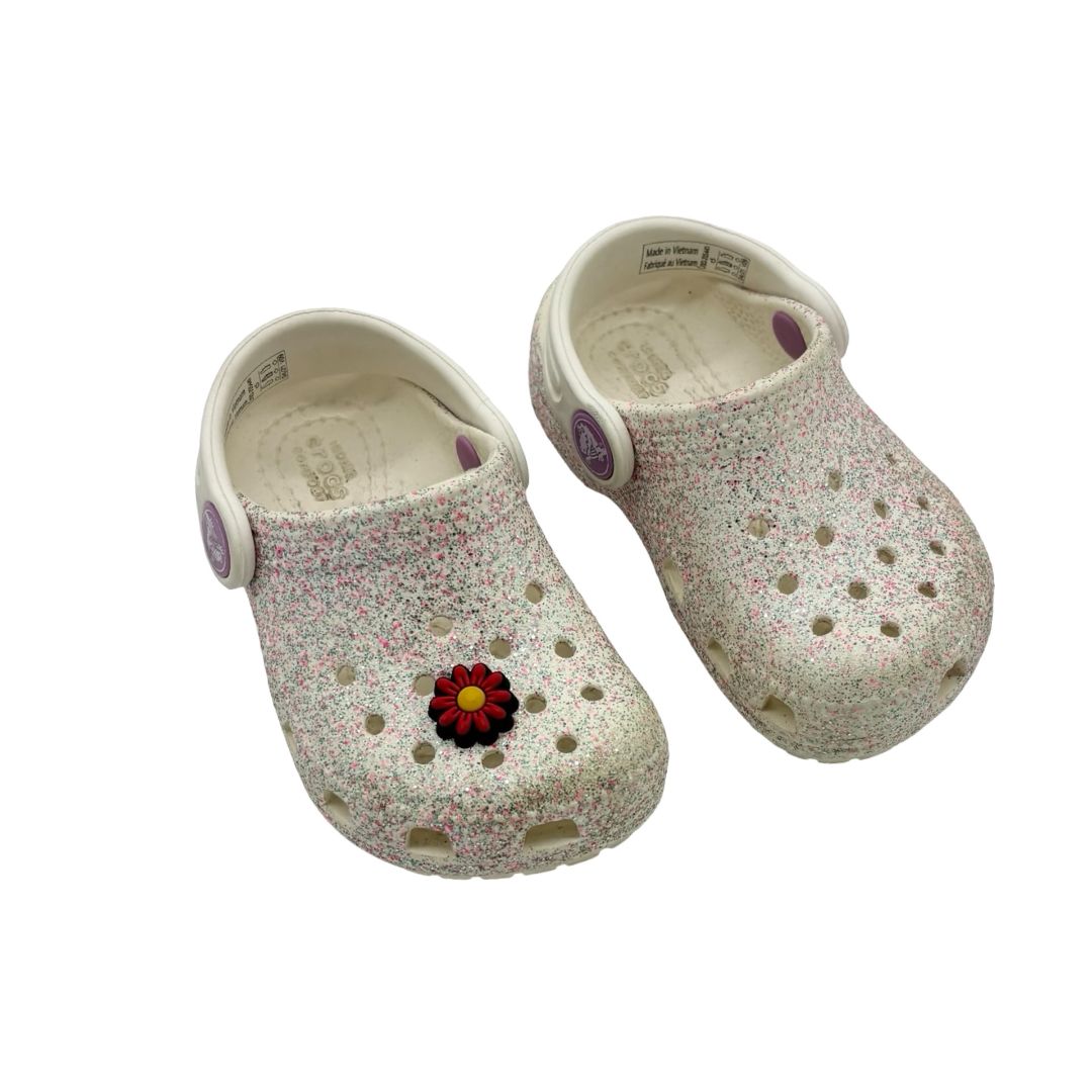 Crocs white sparkles, 5 little kid