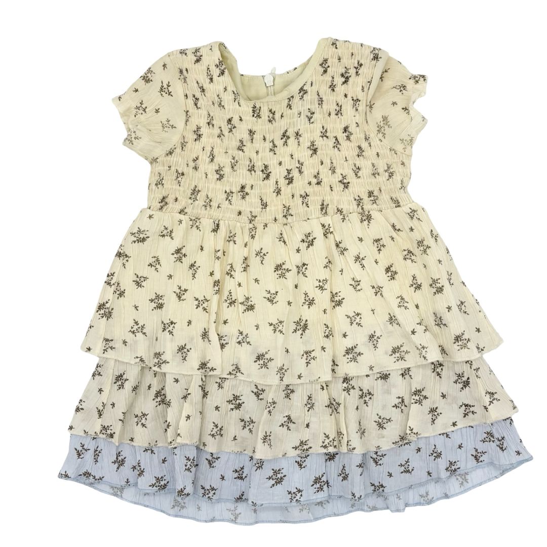 Kipp butter/blue floral dress, 2 years