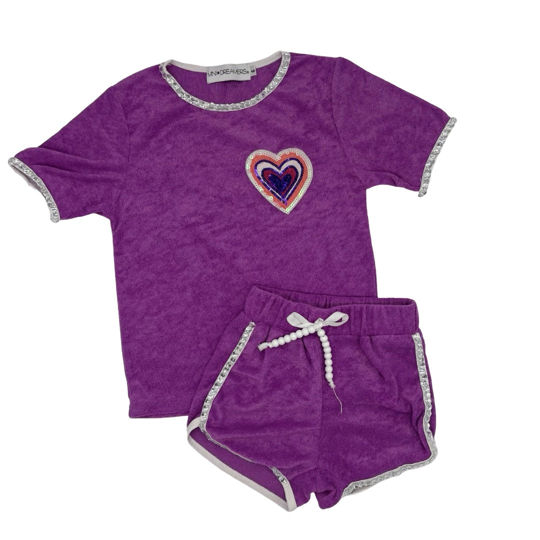 Mini Dreamers Purple terry cloth set, 6 years