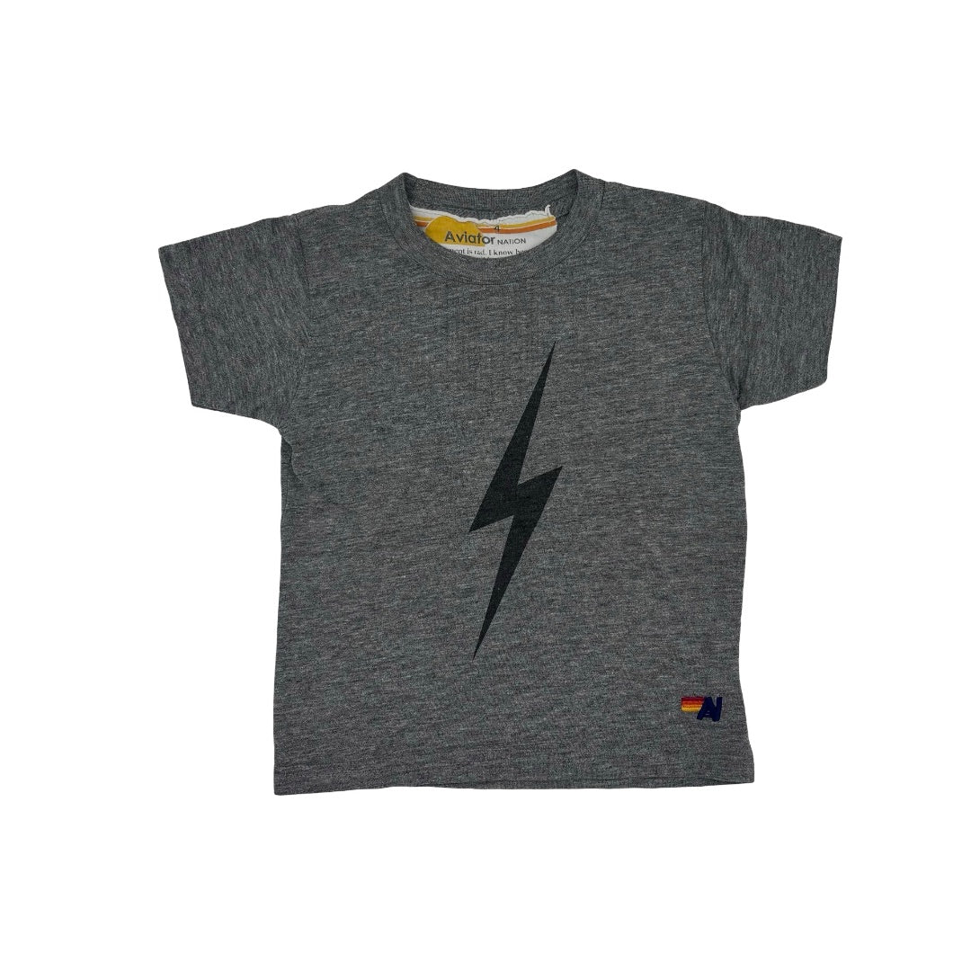 Aviator Nation Grey lightning bold tshirt, 4 years
