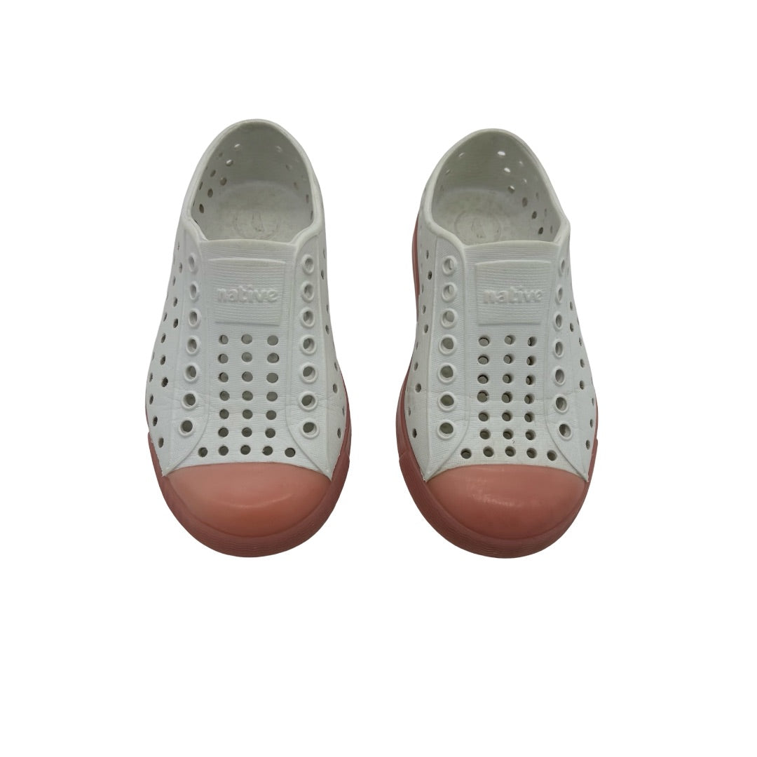 Native White/pink shoes, 8 little kid
