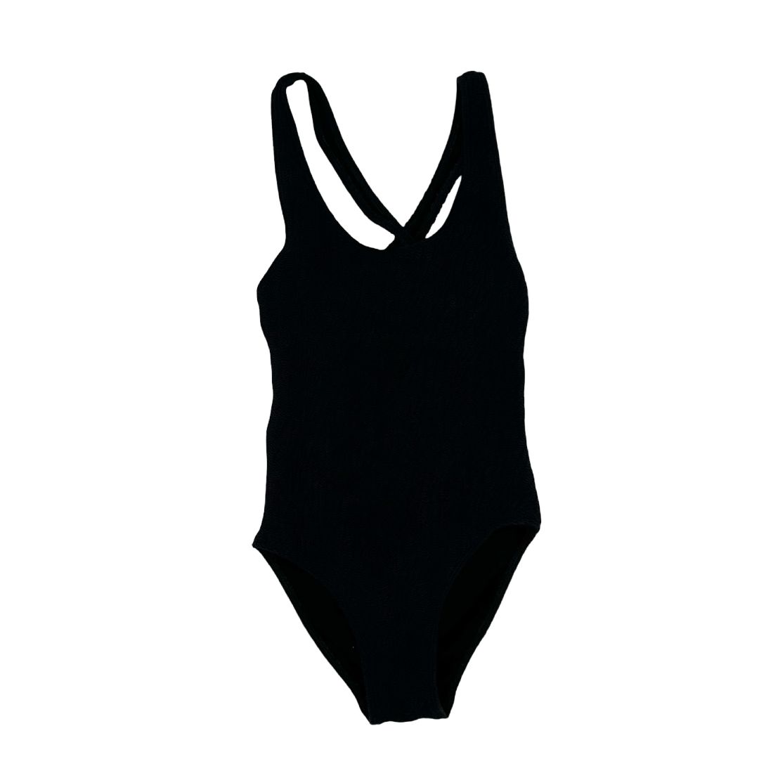 Finger In The Nose black one piece swim suit, 6-7 years