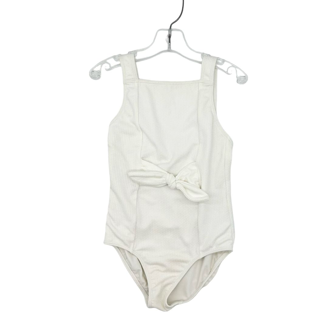 Minnow white tie front one piece swim suit, 5-6 years