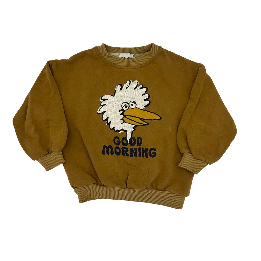 Bobo Choses4-5 years brown Good Morning Big Bird sweatshirt, 4-5 years