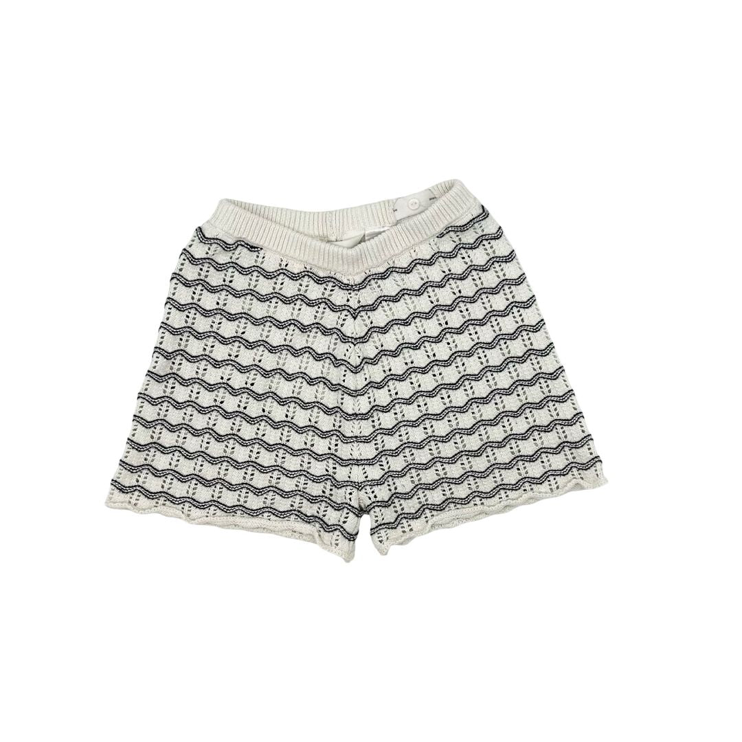 H&M white/navy crochet sest, 9-10 years