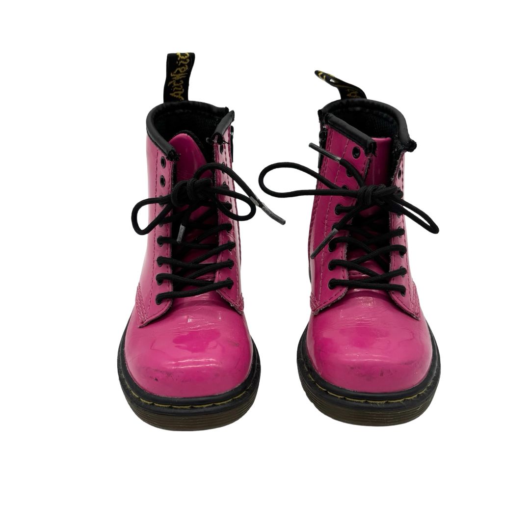 Dr. Martens pink gloss boots, 8 little kid