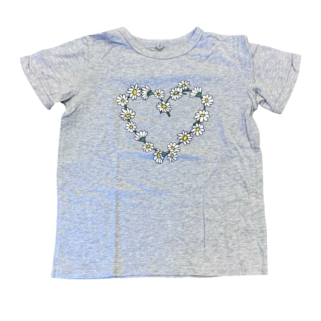 Stella McCartney grey daisy heart tshirt, 8 years