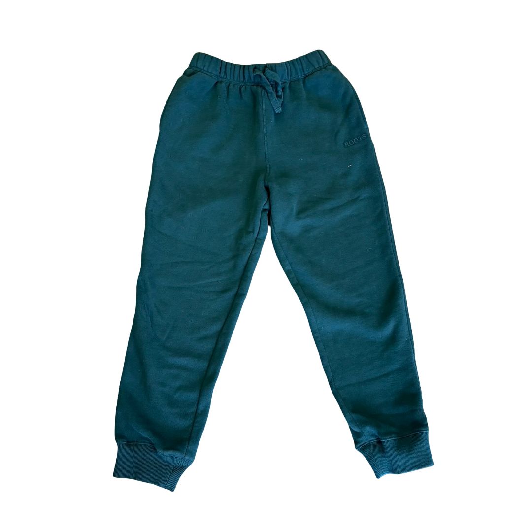 Roots hunter green sweat pants, 8 years