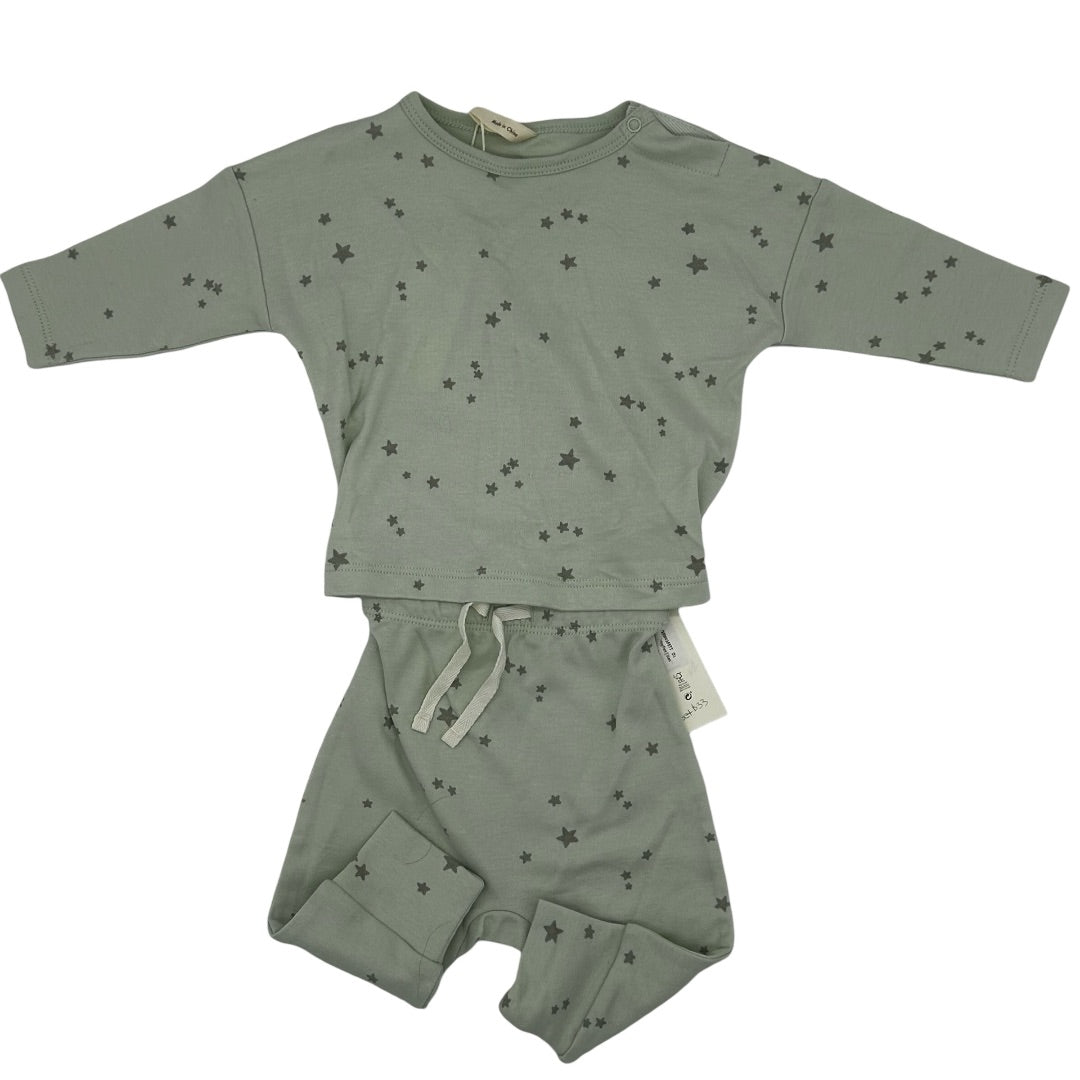 Quincy Mae green star set, 3-6 months