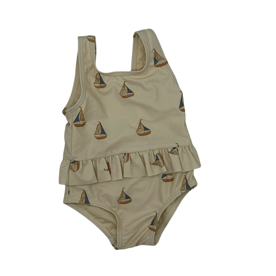 Rylee + Cru Sailboat skirted one piece swim, 6-12 months