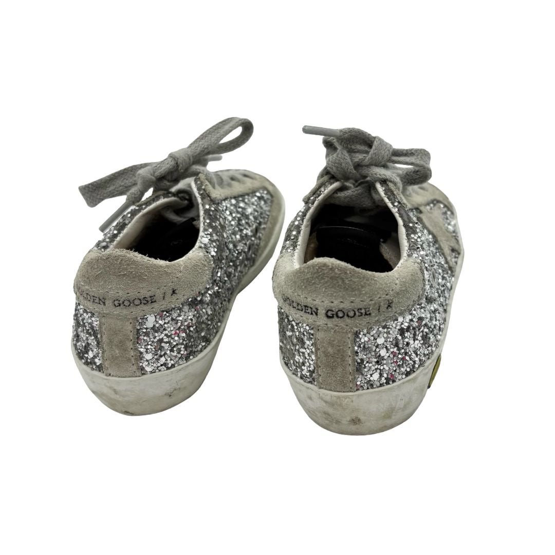 Golden Goose super-star glitter low top sneakers, euro 22 little kid