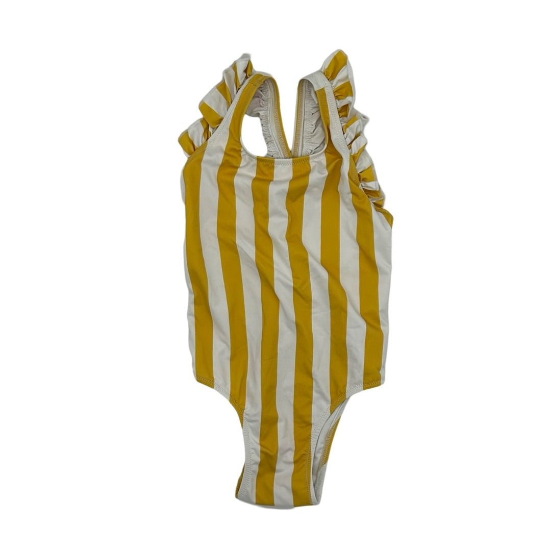 Miles the Label yellow stripped swim, 18-24 months