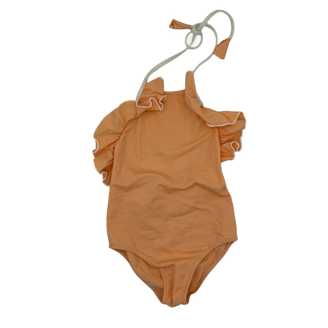 No name orange one piece swim, 2-3 years