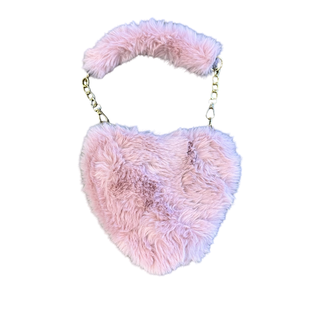Purple fur purse