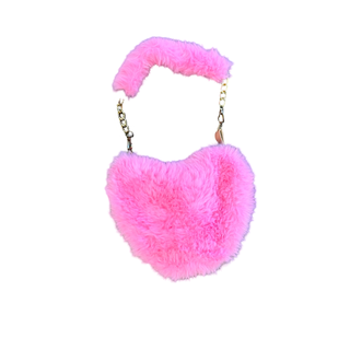 Hot pink fur purse
