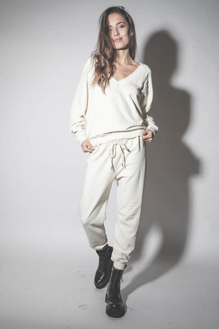 The Great cropped sweatpant washed white,  womens 0