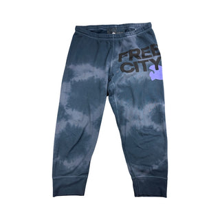 Free City Navy/purple tie dye sweatpants, Women’s large