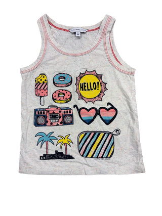 Little Mar Rainbow Marled Tank with Summer Graphics, 4 years