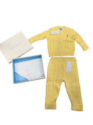 Polo Ralph Lauren Brand new with tags Yellow cable knit cardigan, 12 months