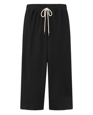 The Great almost black black wide leg cropped sweat pants, womens 0