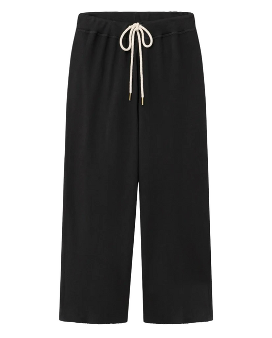 The Great almost black black wide leg cropped sweat pants, womens 0