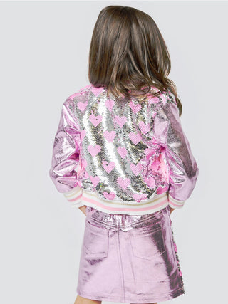 Baby Sara Heart Sequin Metallic skirt, 4 years