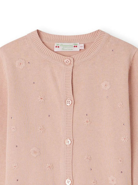 bonpoint Francille Floral Cotton Cardigan pink brand new, 8 years