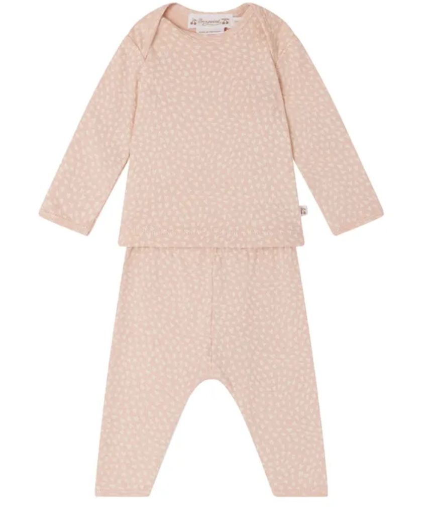 Bonpoint Timi set with heart print | Pink brand new, 18 months