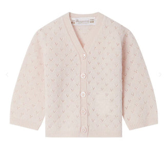 Bonpoint Bonpoint Baby Azia Cashmere Cardigan Rose Pink brand new, 12 months