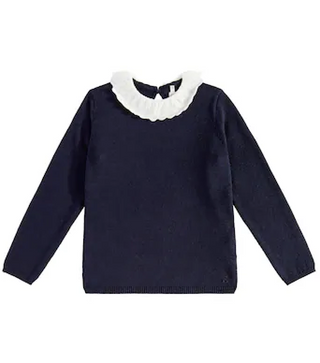 Bonpoint Genial wool and cotton sweater in blue brand new, 10 years