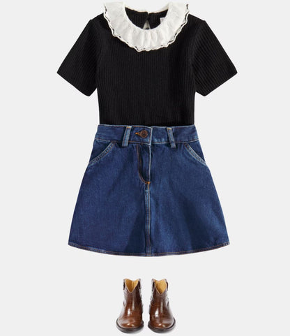 Bonpoint Gingia denim skirt brand new, 8 years