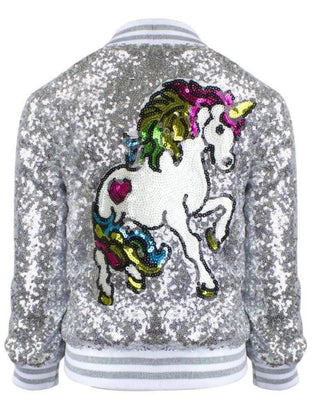Lola + The Boys Girls Unicorn Sequin Bomber , 8 years