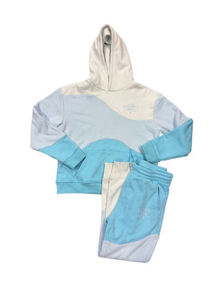 Baseball Lifestyle 101 Blue and White Colourblock Sweatset, youth large