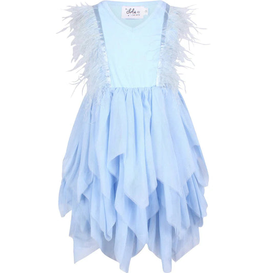 Lola and the Boys blue feather dress, 8 Years