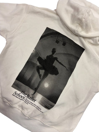 Zara White Hooded Sweatshirt with Ballet School Graphics, 8-9 years