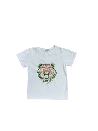 Kenzo White Embroidered Tiger Logo Tee, 6 years