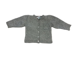 Bonpoint Grey Cashmere Sweater with Leather Elbow Patches, 18 months