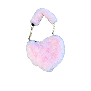Pink fur purse