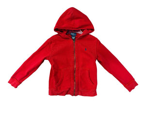 Polo Ralph Lauren Red Zip Up Hoodie with Logo, 6 year
