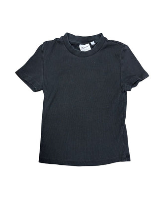 Tna Black Ribbed Tee, XXS
